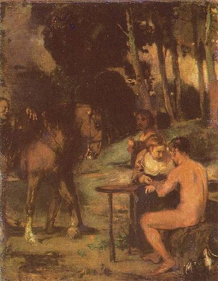 Hans von Marees Abendliche Waldszene France oil painting art